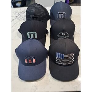 Travis Mathew Lot Of 6 Golf Hats - 5 L/XL Flex Fit Fitted, 1 SnapBack Adjustable
